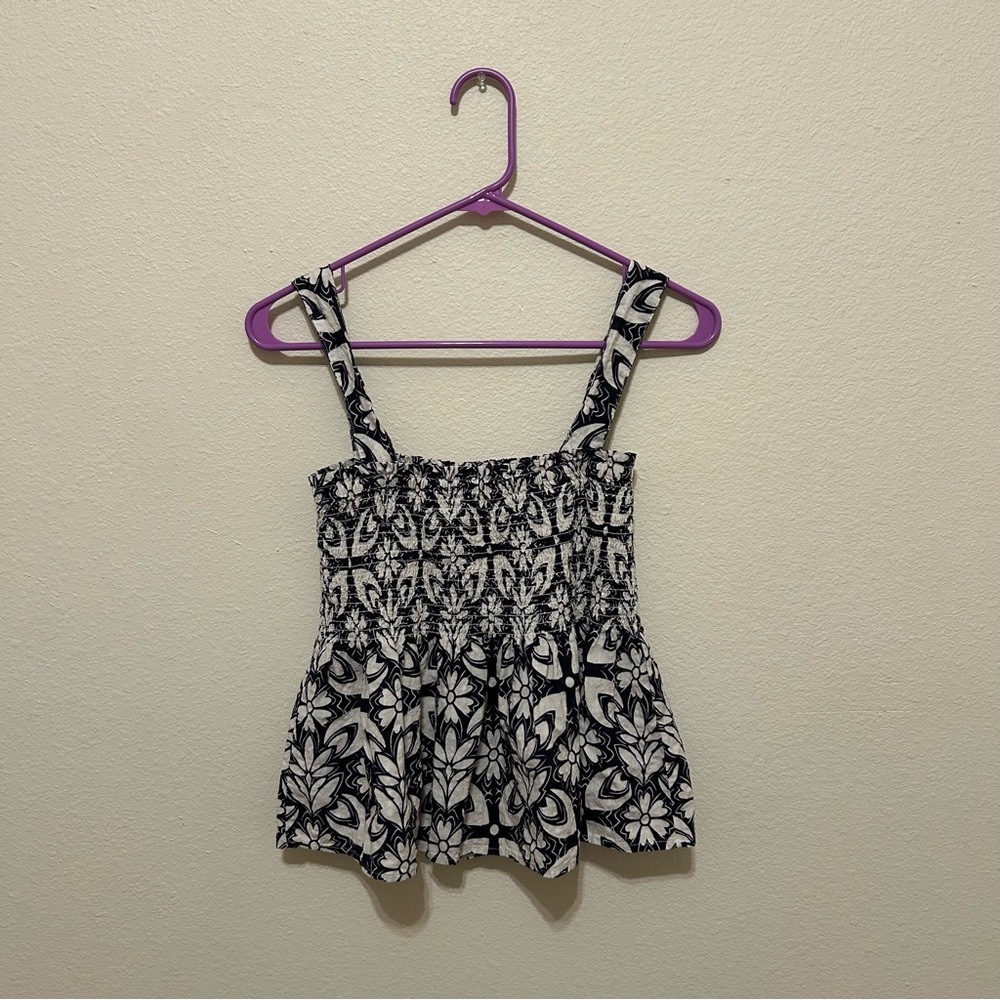 Velvet Heart smocked floral print tank top